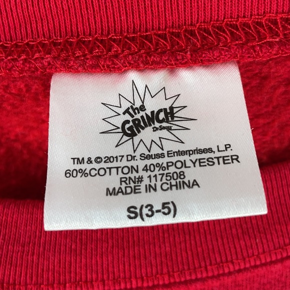 Grinch "The Nice List is So Overrated” Red Christmas Sweatshirt - Size Small - Picture 8 of 9
